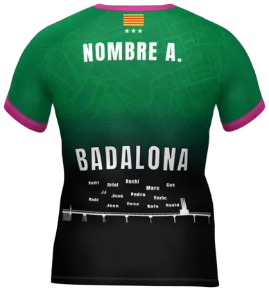 El cubre por detrás, con el nombre sublimado