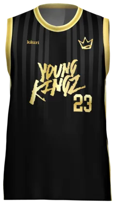 1.ª equipación de Young Kingz fabricada por Kauri