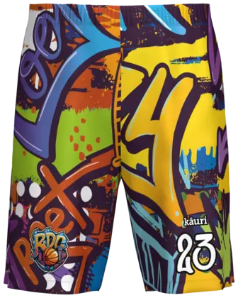 Pantalón de baloncesto con grafiti sublimado a sangre