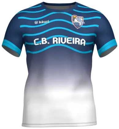 Camiseta cubre azul y blanca del CB Riveira