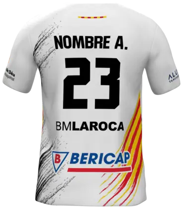 La camiseta blanca del BM La Roca por detrás