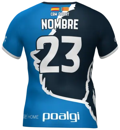 La camiseta azul del CBM Quart por detrás