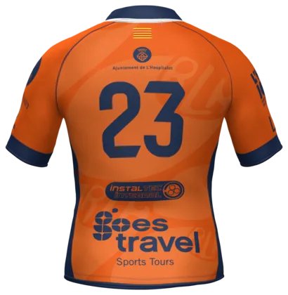 La camiseta del CR L'Hospitalet por detrás