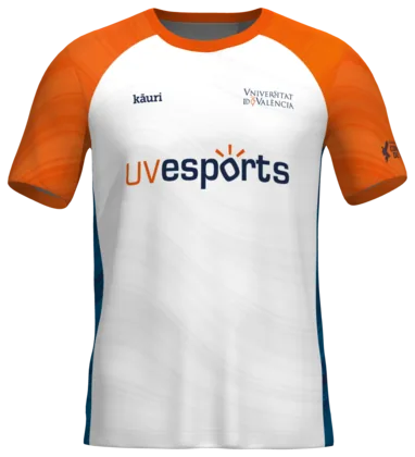 Camiseta multideporte azul de la Universitat de València