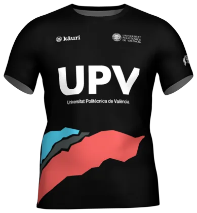 Camiseta de competición negra de la UPV